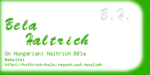 bela haltrich business card